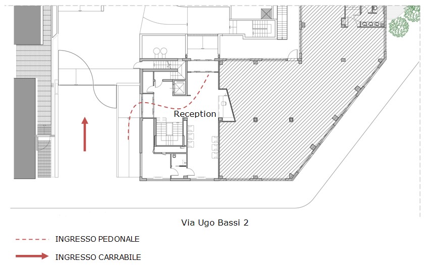 property management Figura 23 - Pianta piano terra dell’edificio di via Bassi, 2 adibito ad area conferenza..jpg